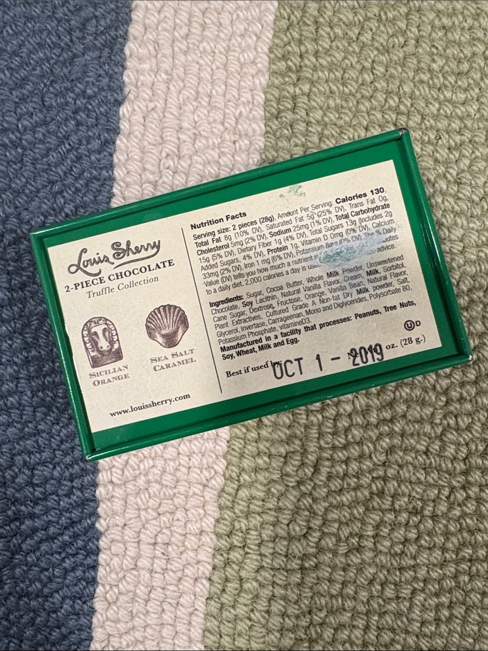 Louis Sherry Small Green Decorative Candy Box - Picture 2 of 9